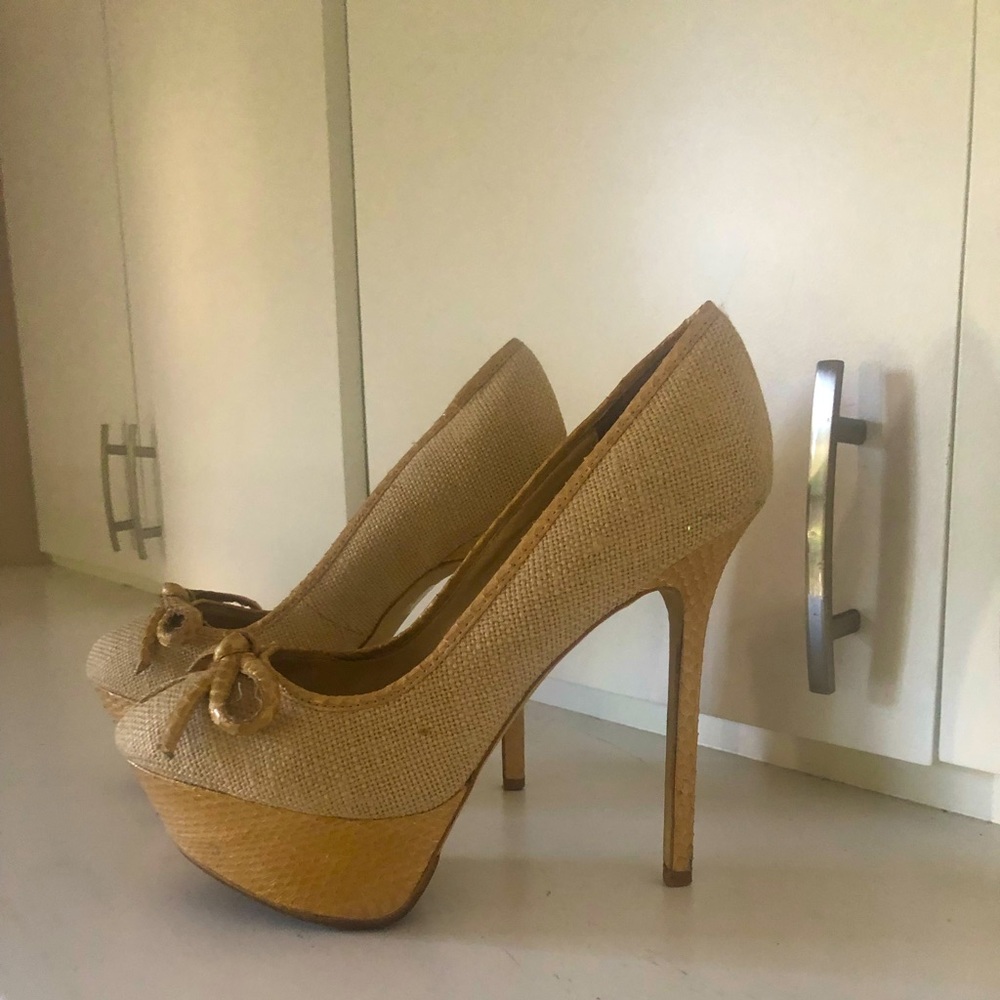 Worn once, almost new , Bebe, nude high heals